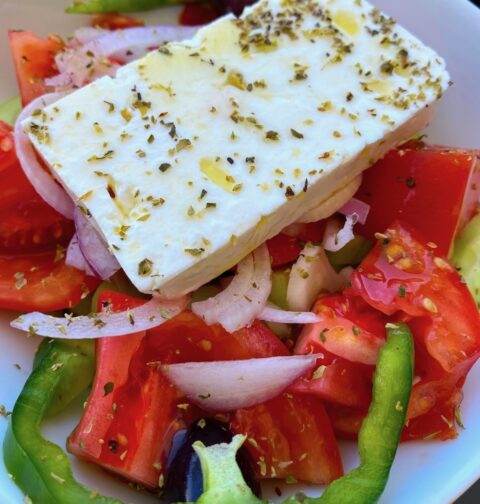 Photo of an Authentic Greek Salad recipe in Athens.
