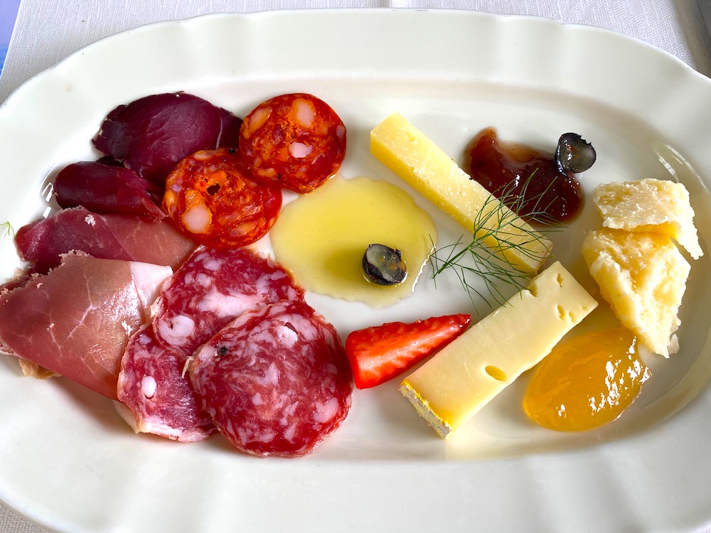 cheese and salami appetizer at Bellavista Ristorante