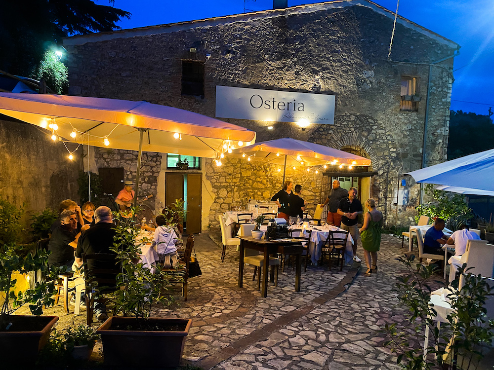 Evening at Osteria Relazioni Culinarie in Umbria