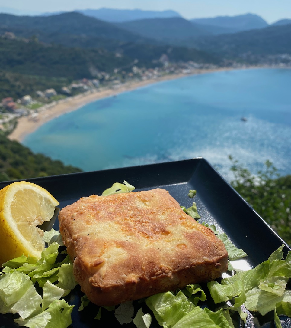 Photo of a Saganaki Recipe from Zeus Throne in Corfu