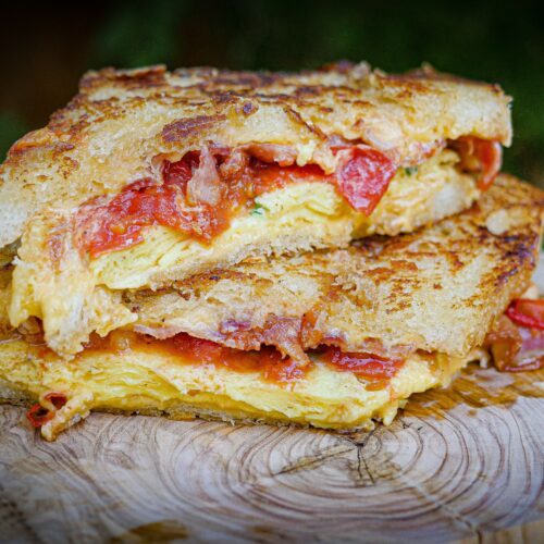 Grilled Cheese Egg and Tomato Sandwich