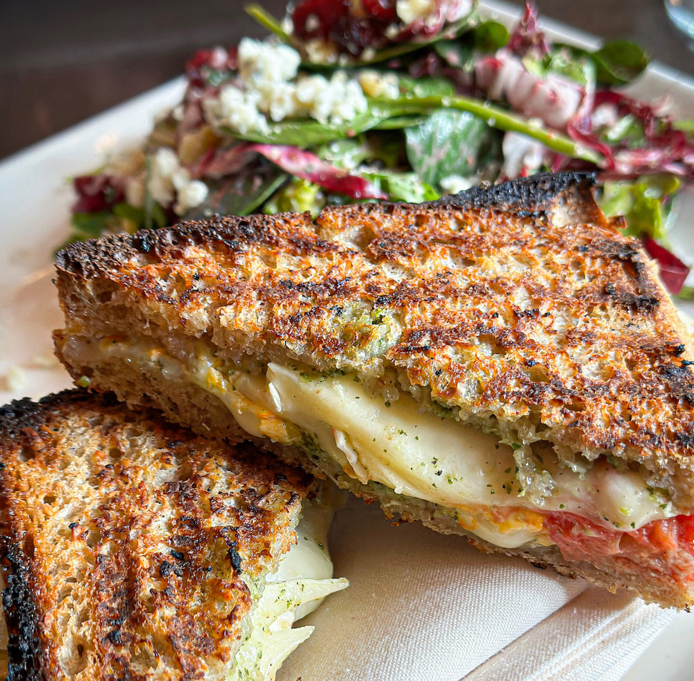 Alpino Vino Roasted Tomato Grilled Cheese Recipe with Salad