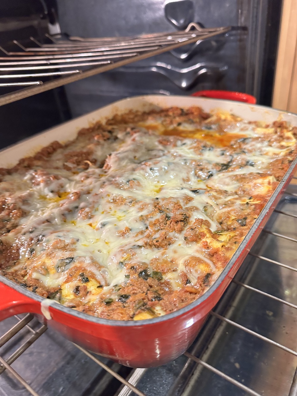 The finished Lasagne all Bolognese